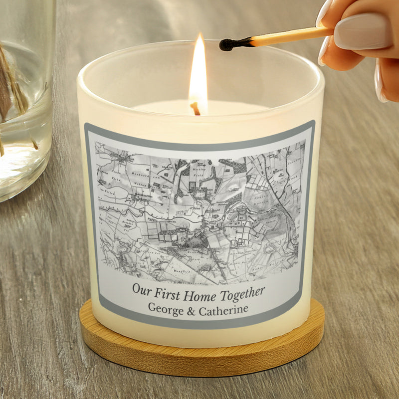 Personalised 1805 - 1874 Old Series Map Compass Scented Jar Candle