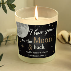 Personalised Moon & Back Scented Jar Candle