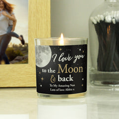 Personalised Moon & Back Scented Jar Candle