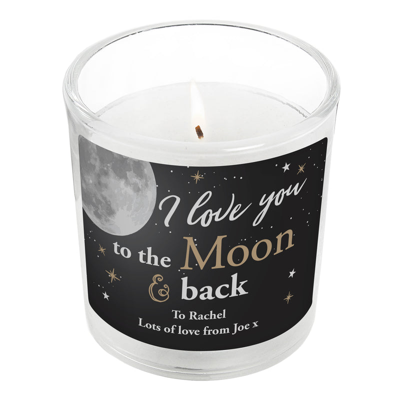 Personalised Moon & Back Scented Jar Candle