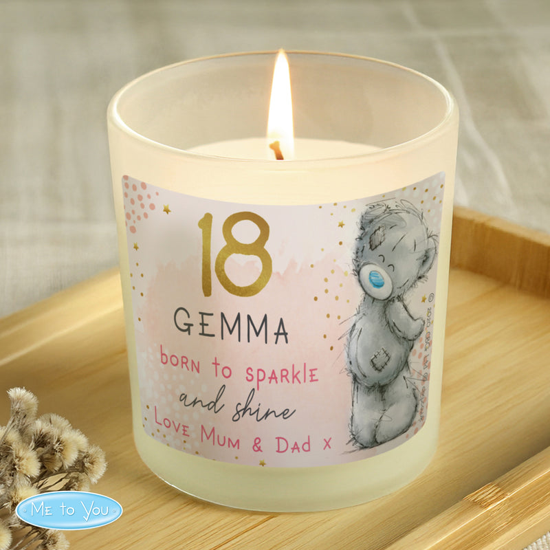 Personalised Me To You Sparkle & Shine Birthday Scented Jar Candle