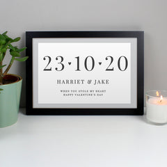 Personalised Special Date A4 Black Framed Print