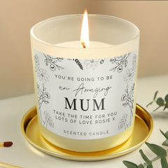 Personalised Mothers Day Floral Scented Jar Candle