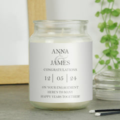 Personalised Couples Large Scented Jar Candle