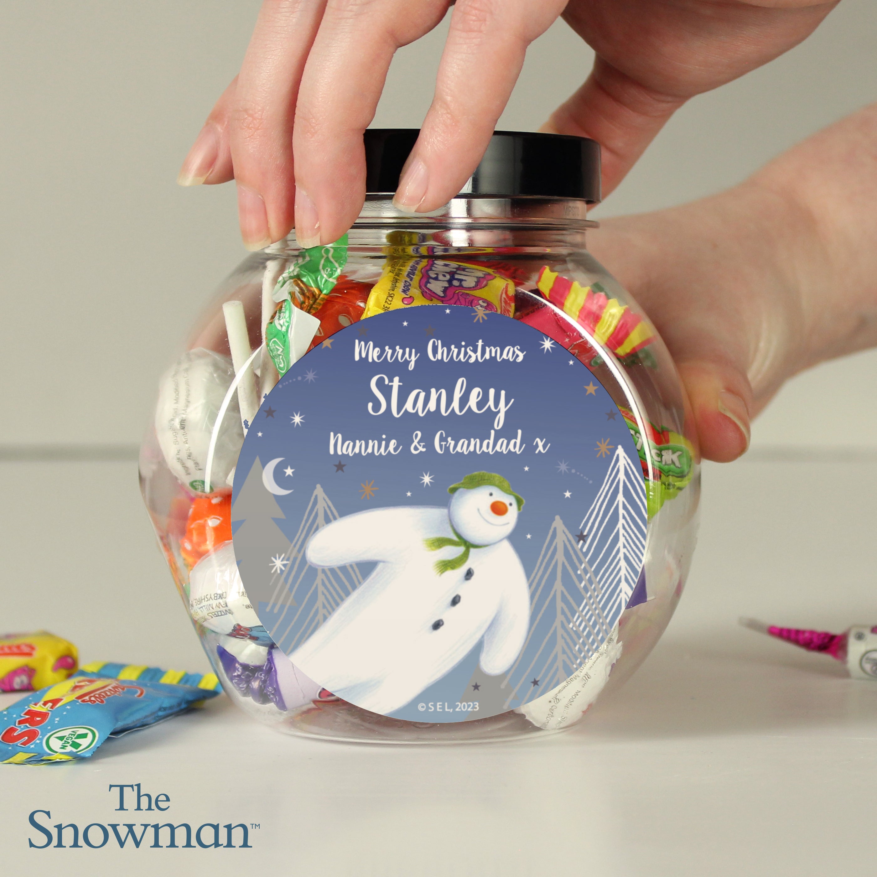 Personalised The Snowman Magical Adventure Sweet Jar