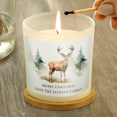 Personalised Watercolour Stag Candle Jar