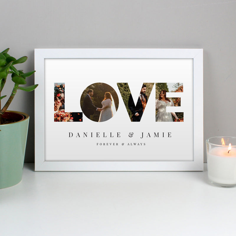 Personalised LOVE Photo Upload White A4 Framed Print