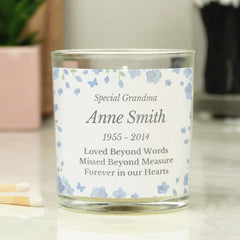 Personalised Memorial Forget Me Not Candle Jar