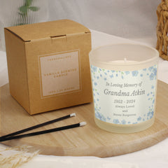 Personalised Memorial Forget Me Not Candle Jar