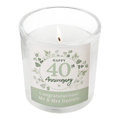 Personalised Botanical Anniversary Candle Jar