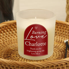 Personalised Burning Love Candle Jar