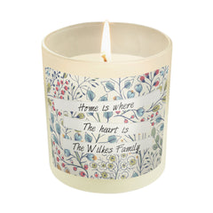 Personalised Floral Watercolour Scented Jar Candle