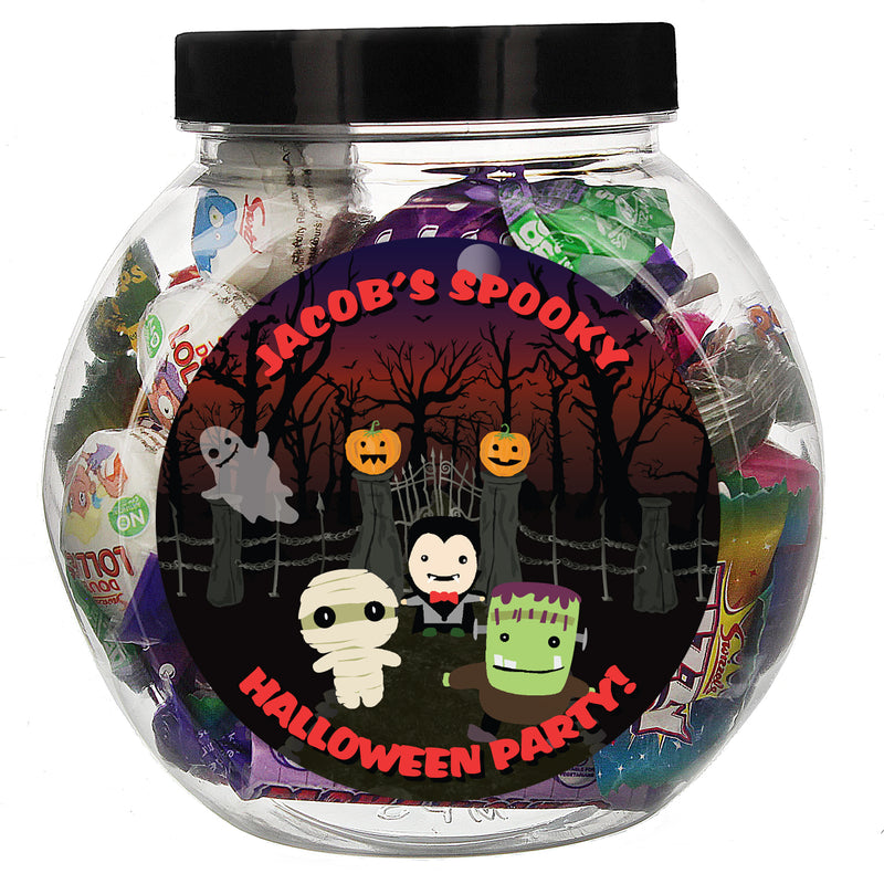 Personalised Halloween Characters Sweet Jar