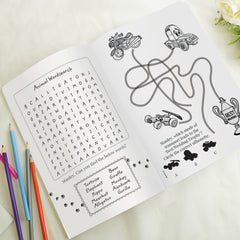 Personalised Blue A4 Wedding Activity & Colouring Book
