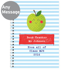 Personalised Apple for the Teacher A5 Notebook