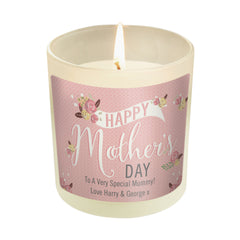 Personalised Floral Bouquet Mother's Day Scented Jar Candle