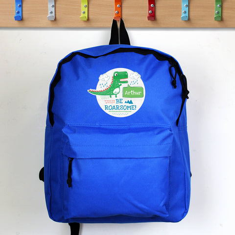 Personalised 'Be Roarsome' Dinosaur Backpack