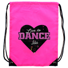 Personalised 'Live to Dance' Pink Kit Bag