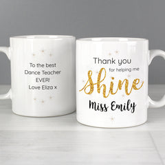 Personalised Shine Teacher Mug