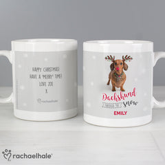 Personalised Rachael Hale Christmas Dachshund Through the Snow Mug