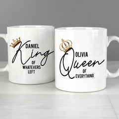 Personalised King and Queen of Everything Mug Set