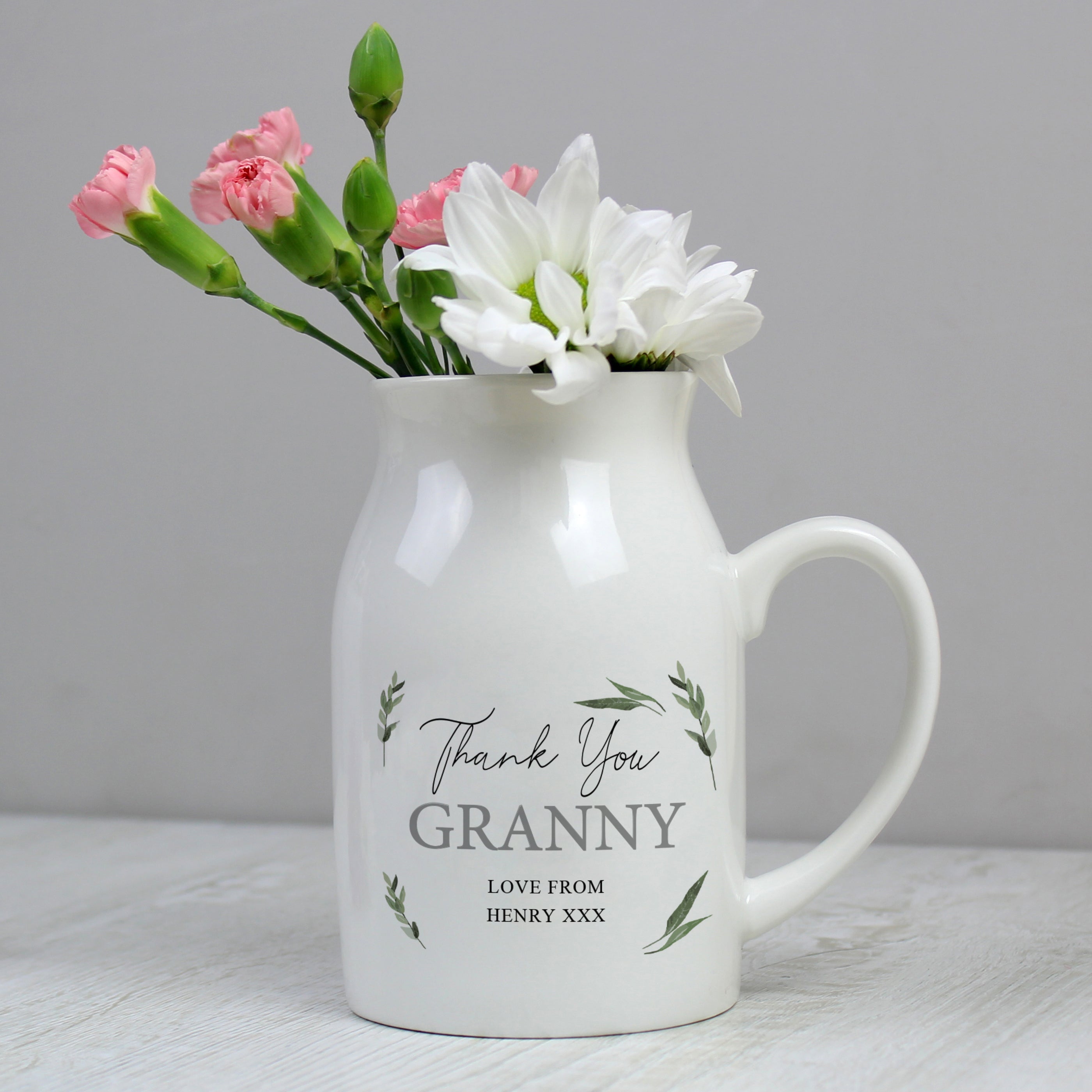 Personalised Botanical Flower Jug Vase