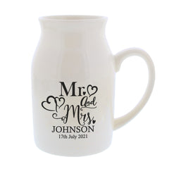 Personalised Mr & Mrs Flower Jug Vase