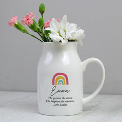 Personalised Rainbow Flower Jug Vase