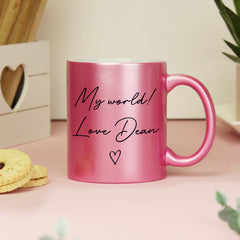 Personalised Pink Glitter Mug