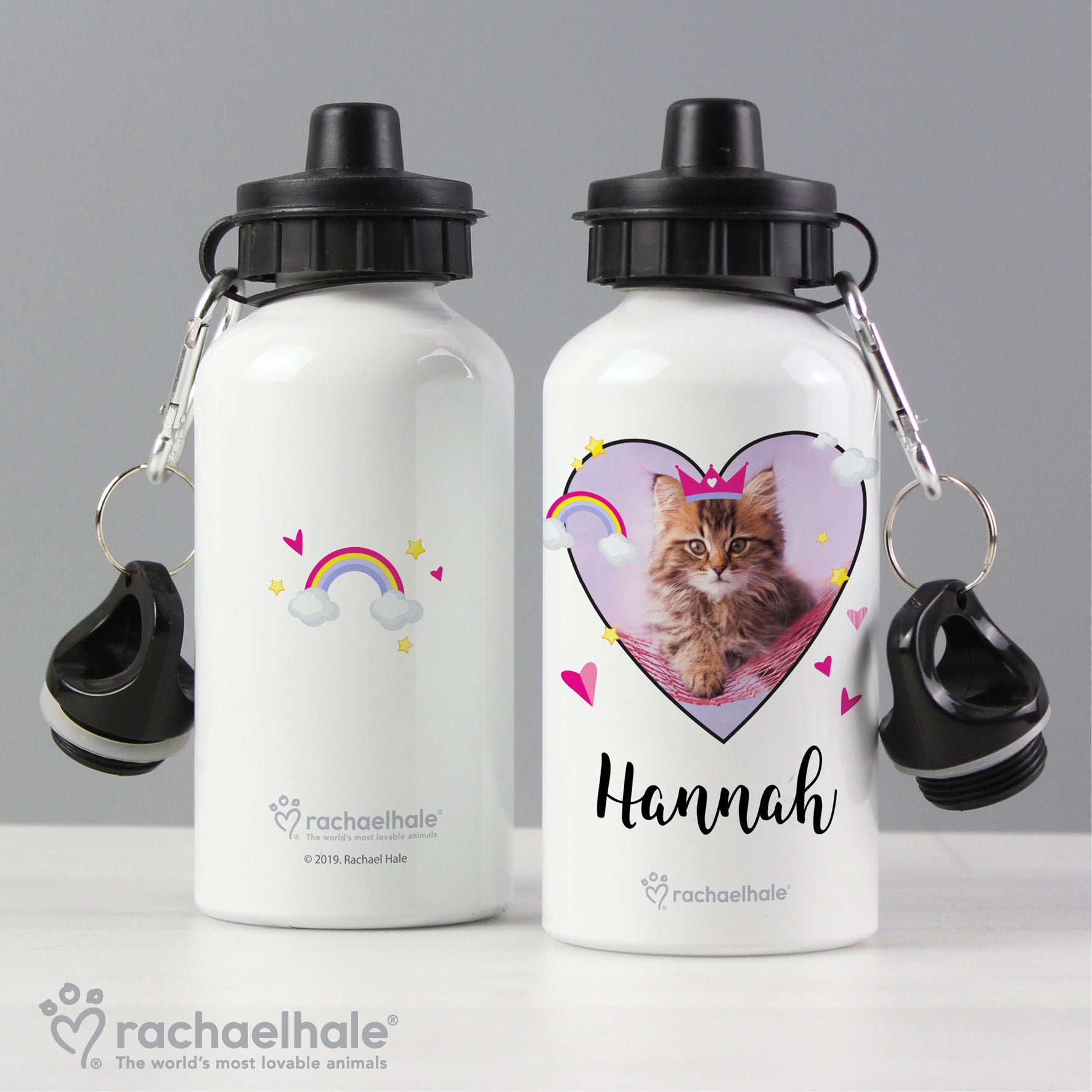 Personalised Rachael Hale Cute Cat Drinks Bottle
