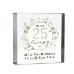 Personalised Botanical Anniversary Crystal Token