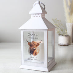 Personalised Highland Cow LED Lantern