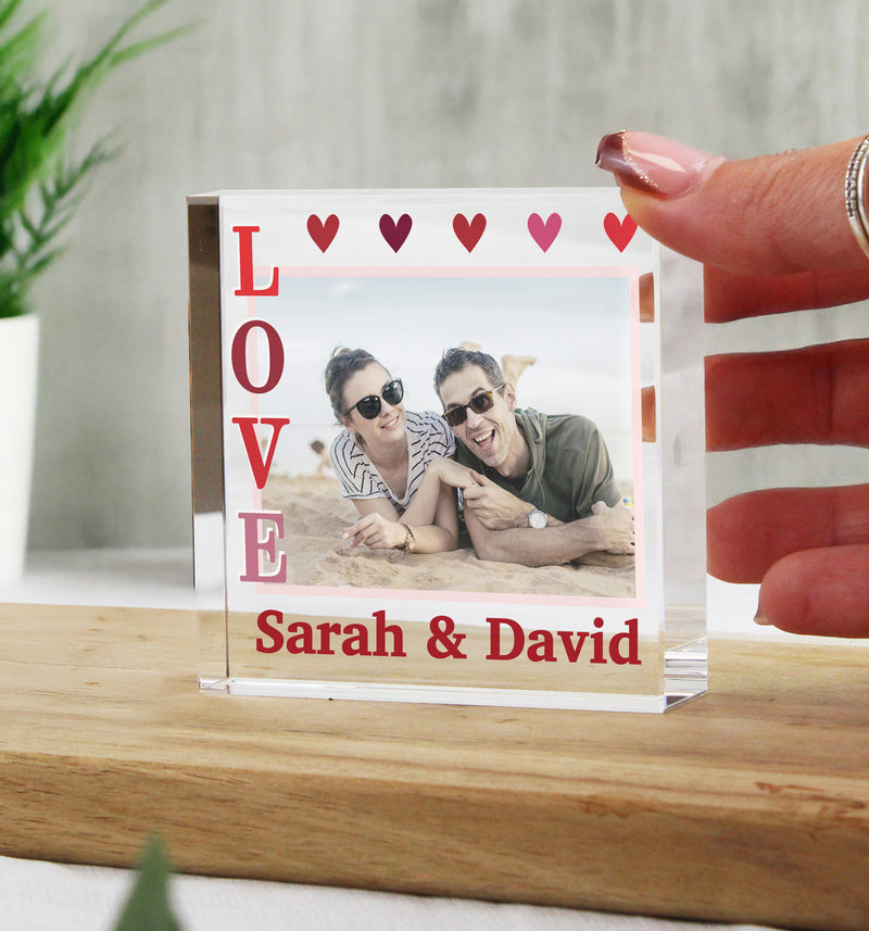 Personalised LOVE Photo Upload Crystal Token