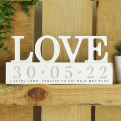 Personalised Big Date Wooden Love Ornament