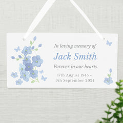 Personalised Memorial Forget Me Not Wooden Sign