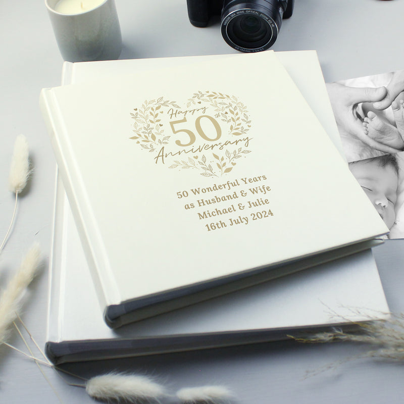 Personalised 50th Golden Wedding Anniversary photograph album 6x4 4x6 pictures