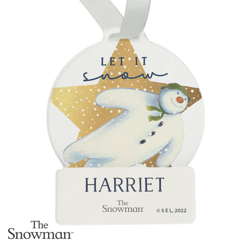 Personalised The Snowman Acrylic Decoration