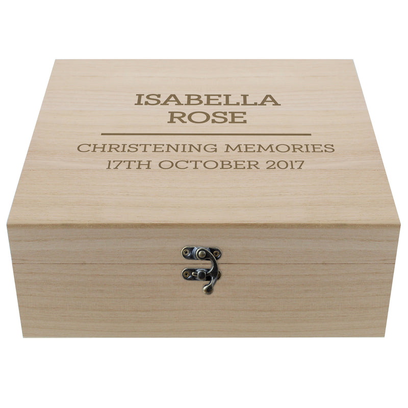 Personalised Any Message Large Wooden Keepsake Box