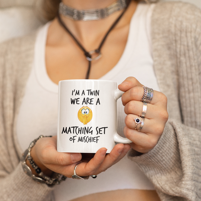 I'm a Twin Female Mischief V2 11oz White Ceramic Mug - Funny Twin Gift