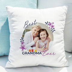 Personalised Floral Best Ever Photo Upload Cushion