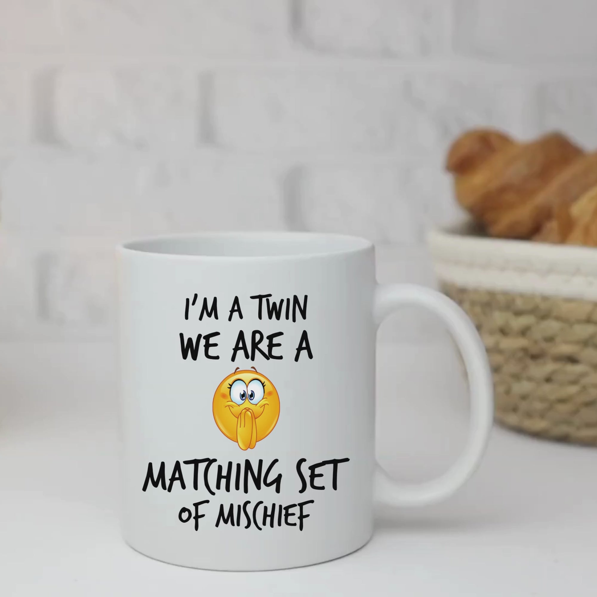 I'm a Twin Female Mischief V2 11oz White Ceramic Mug - Funny Twin Gift