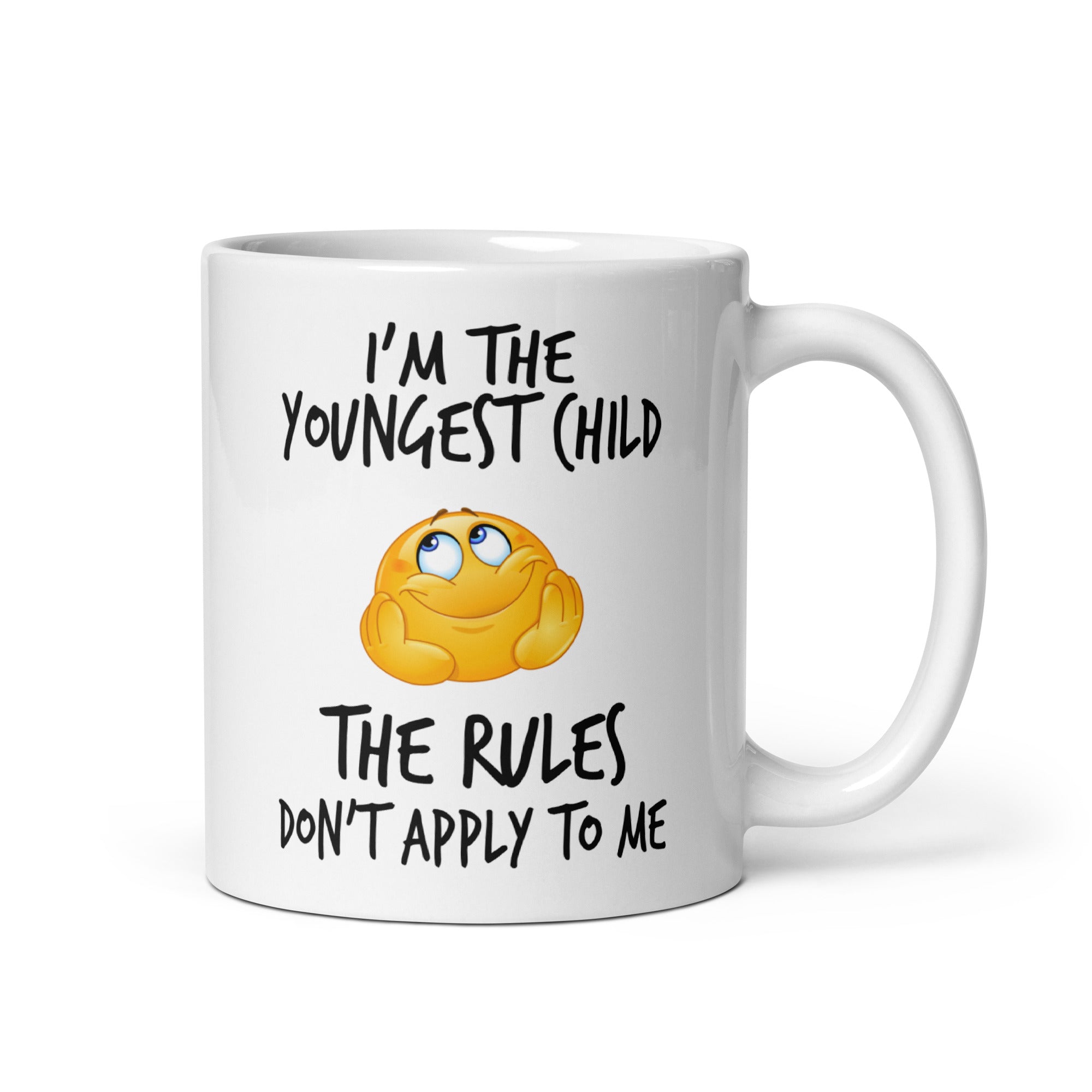 Sibling Rules Mug Set V2 - 3-Pack 11oz White Glossy Ceramic Mugs with Funny Emoticon Faces