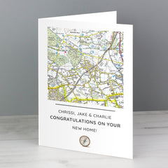 Personalised Present Day Map Compass Card