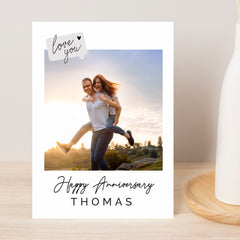 Personalised Love You Photo Upload Greeting Card