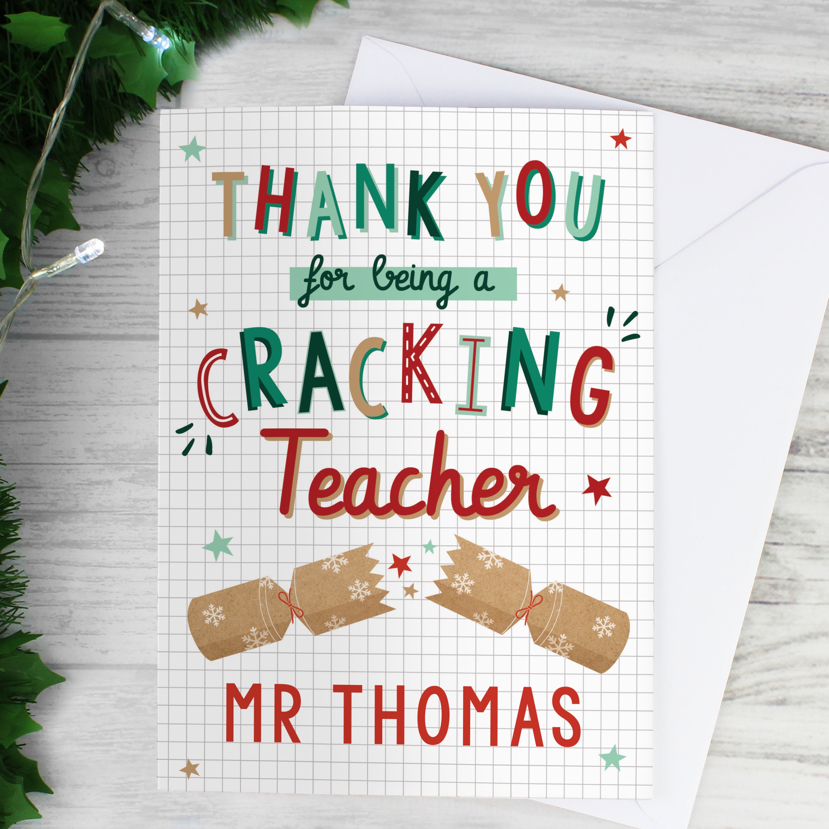 Personalised Cracking Teacher Card with Envelope