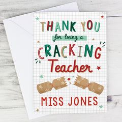 Personalised Cracking Teacher Card by Gift Original