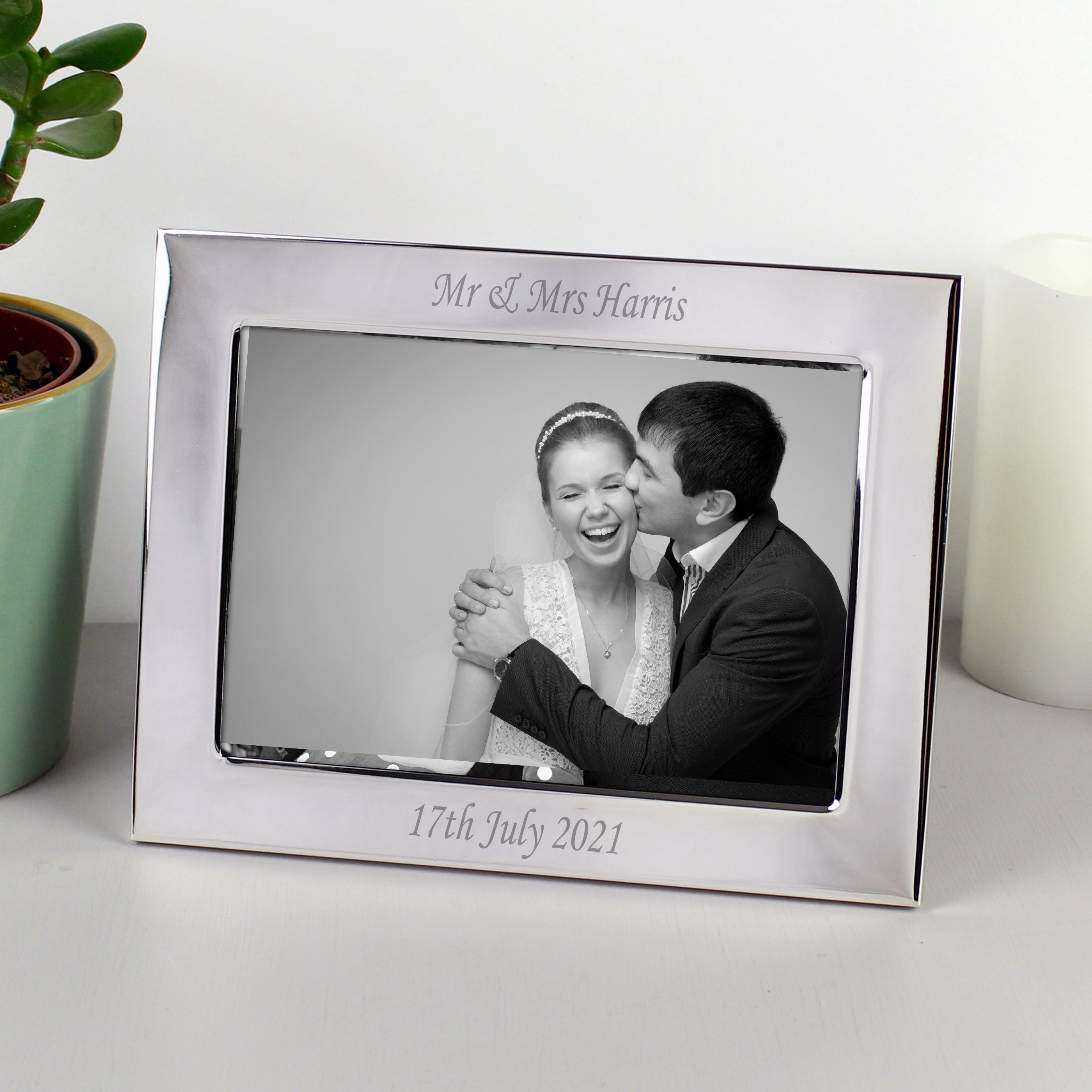 Personalised Silver Plated 7x5 Landscape Photo Frame