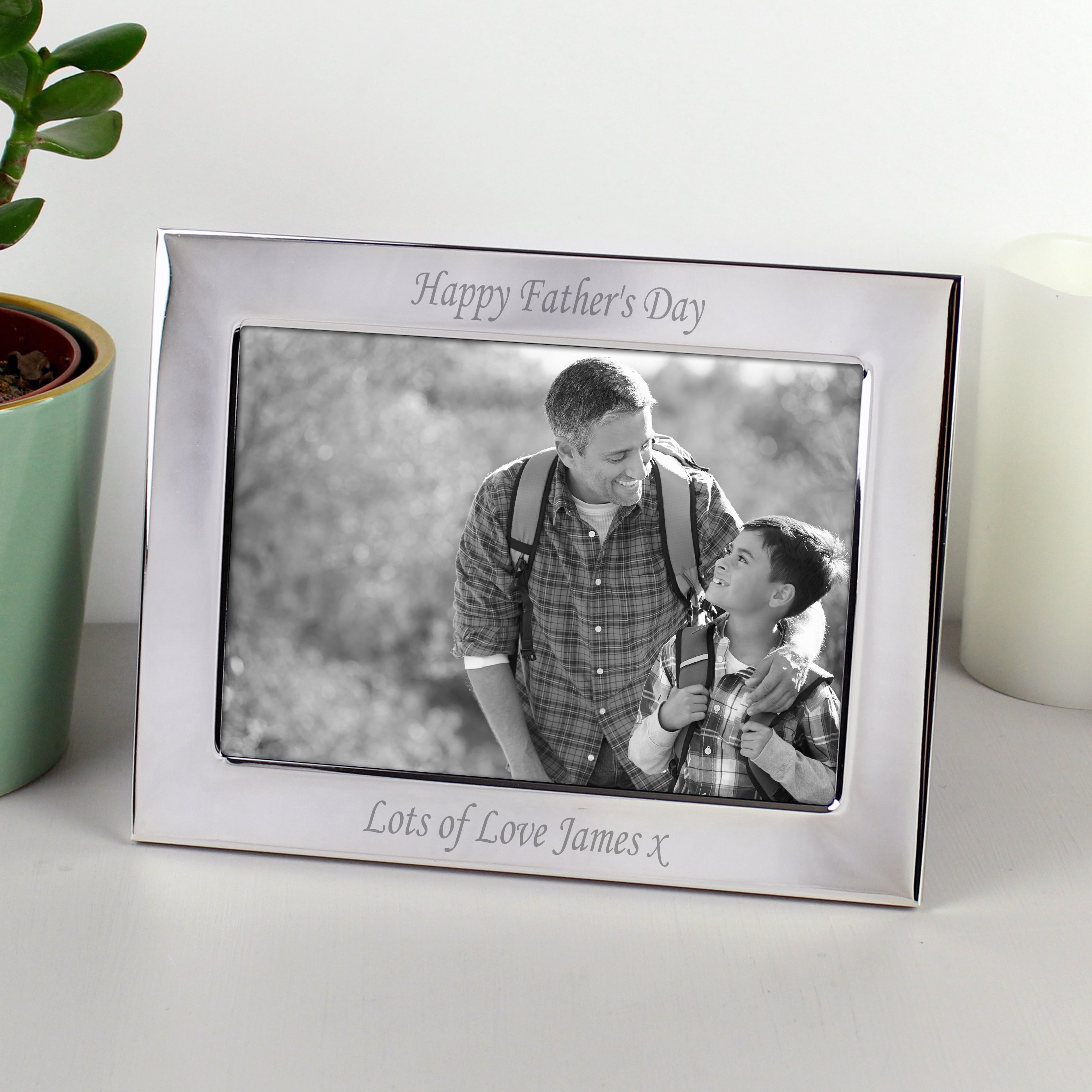 Personalised Silver Plated 7x5 Landscape Photo Frame
