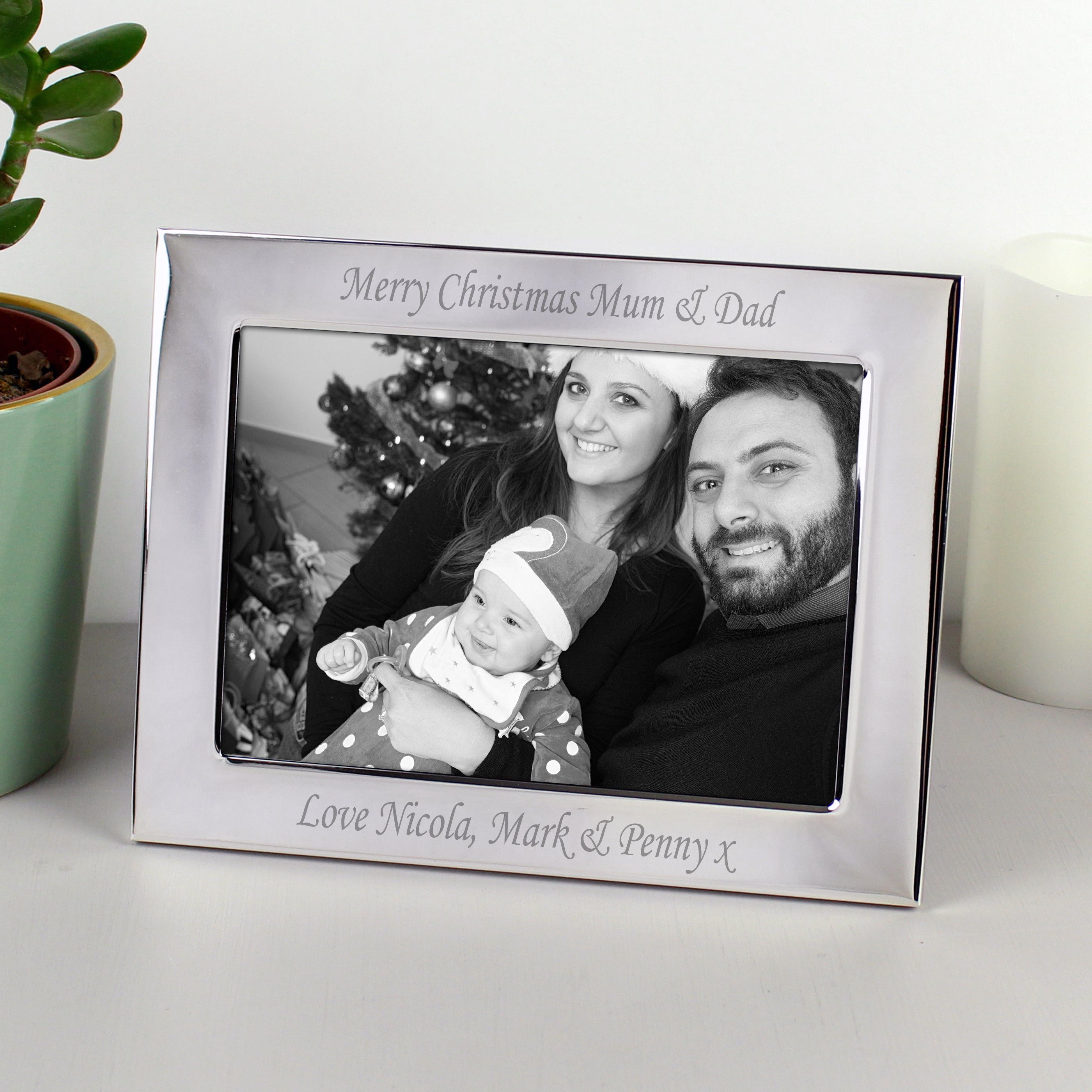 Personalised Silver Plated 7x5 Landscape Photo Frame