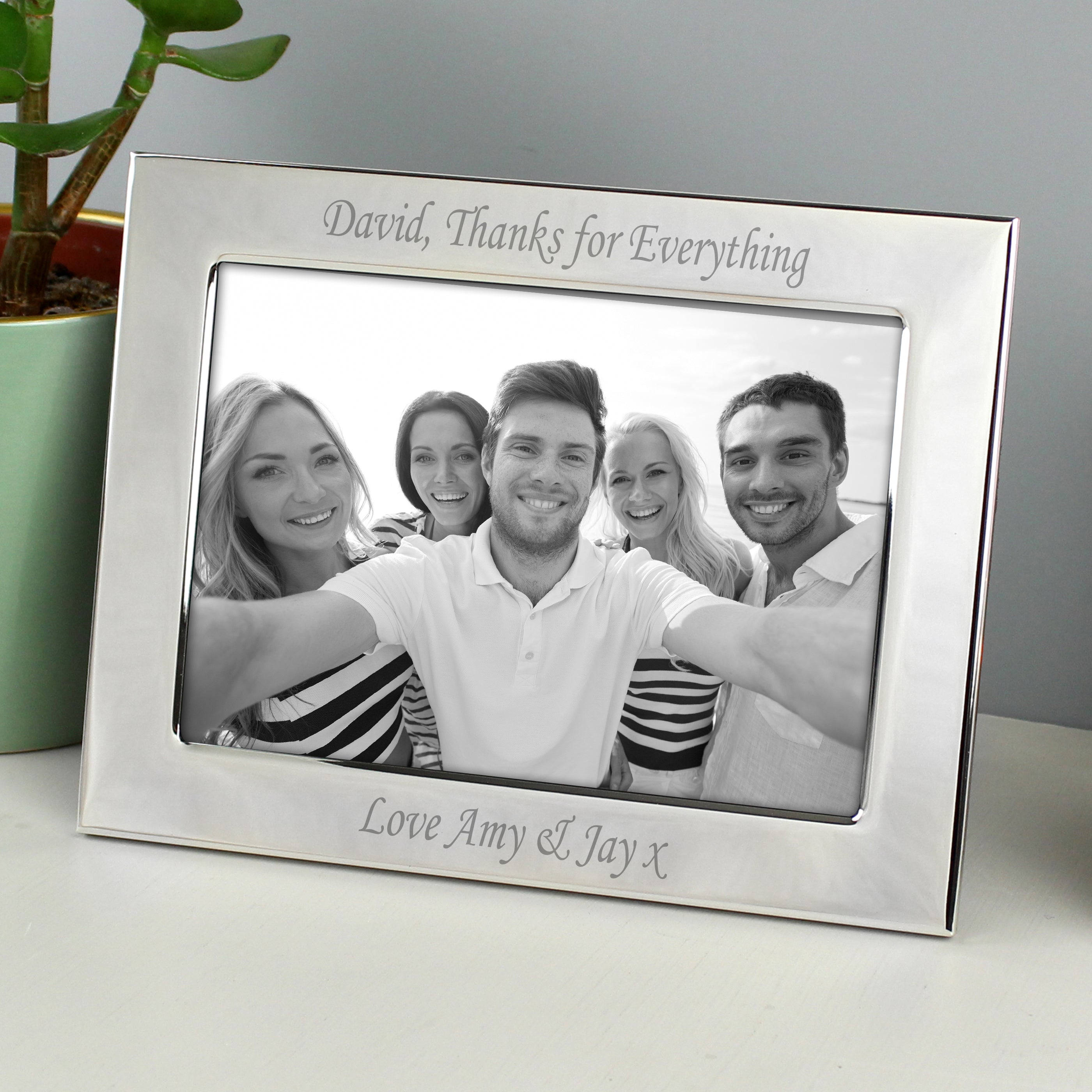 Personalised Silver Plated 7x5 Landscape Photo Frame